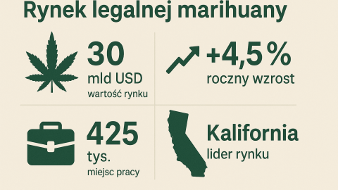 Legalny rynek konopi w USA wart już 30 mld USD: 425 000 etatów i wyzwania przed kolejną falą wzrostu